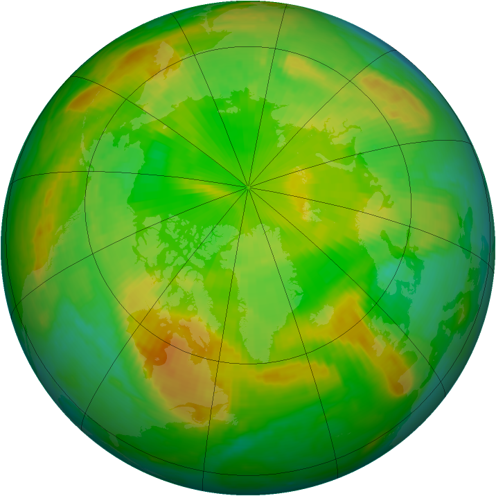 Arctic ozone map for 09 June 2000